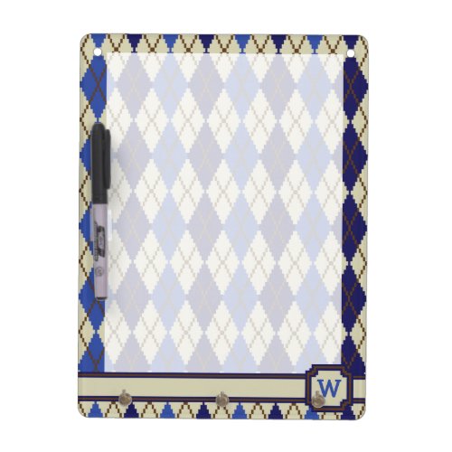 Blueberry Scone Argyle Dry Erase Board