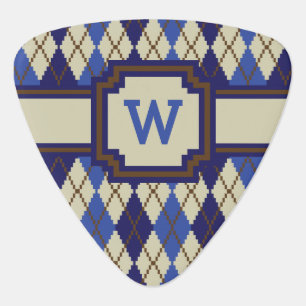 Blueberry Scone Argyle Guitar Pick