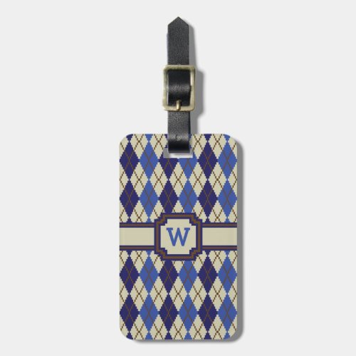 Blueberry Scone Argyle Luggage Tag