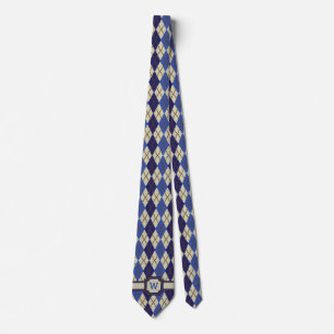 Blueberry Scone Argyle Men's Neck Tie