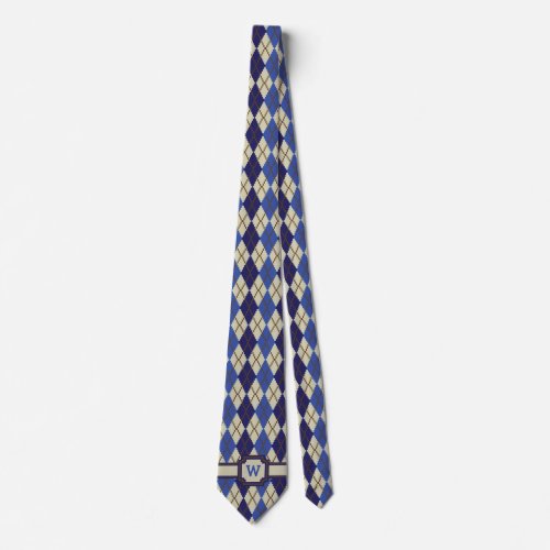 Blueberry Scone Argyle Mens Neck Tie