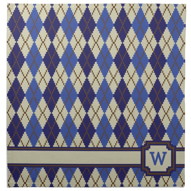 Blueberry Scone Argyle Napkin (Front)