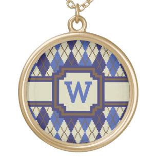 Blueberry Scone Argyle Necklace