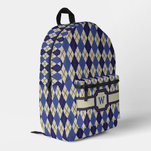 Blueberry Scone Argyle Printed Backpack