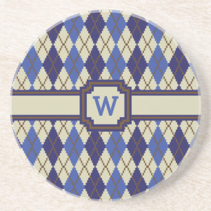 Blueberry Scone Argyle Sandstone Coaster
