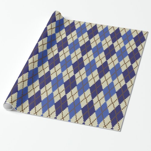 Blueberry Scone Argyle Wrapping Paper