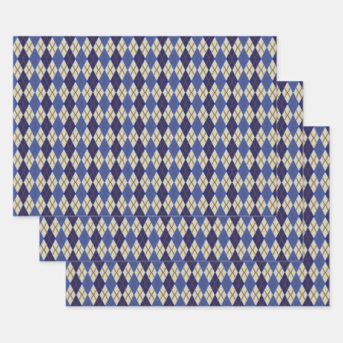 Blueberry Scone Argyle Wrapping Paper Set