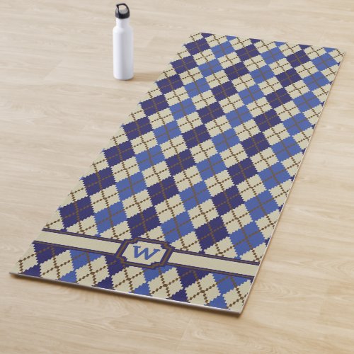 Blueberry Scone Argyle Yoga Mat