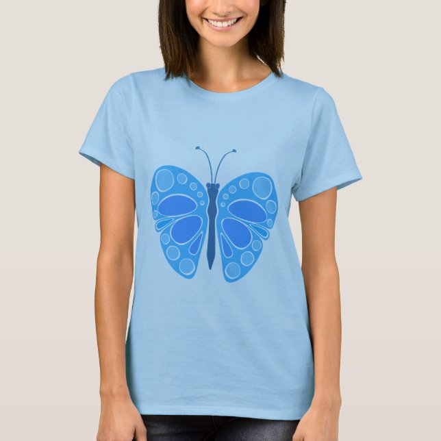 Blueberry Sky 60s Butterfly T-Shirt (Front)