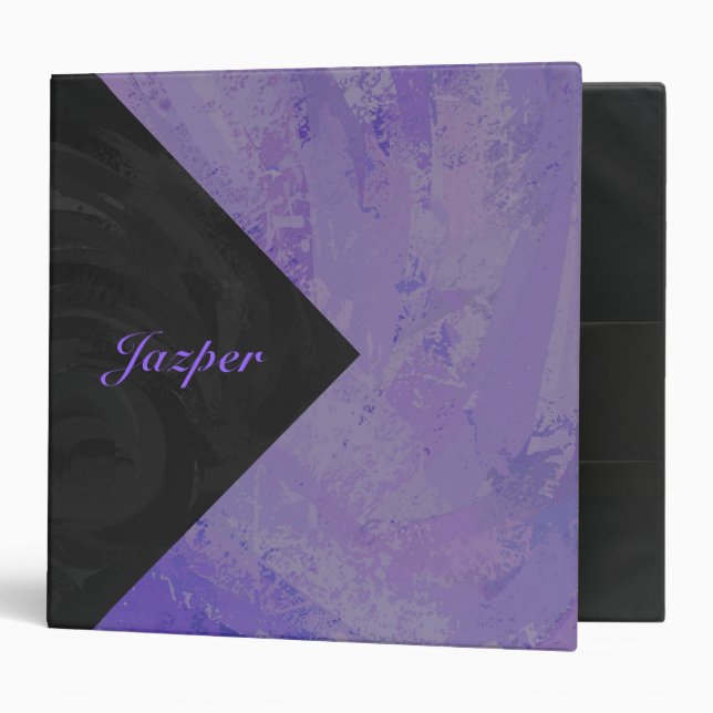 Blueberry Smear and Black Monogram 3 Ring Binder (Front/Inside)