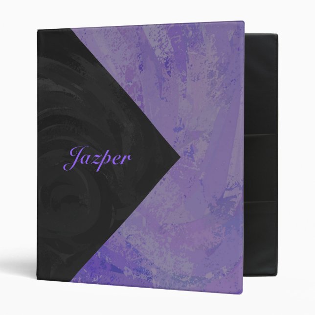 Blueberry Smear and Black Monogram 3 Ring Binder (Front/Inside)