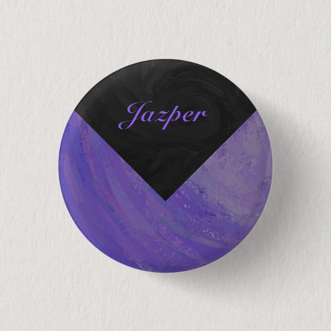 Blueberry Smear and Black Monogram Button (Front)