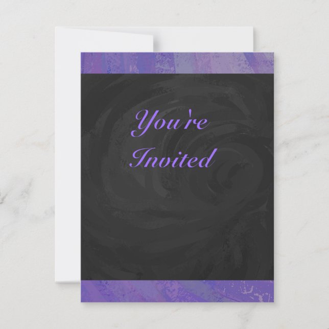 Blueberry Smear and Black Monogram Invitation (Front)