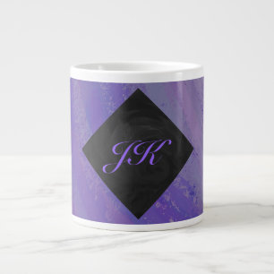 Blueberry Smear and Black Monogram Large Coffee Mug