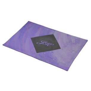 Blueberry Smear and Black Monogram Placemat