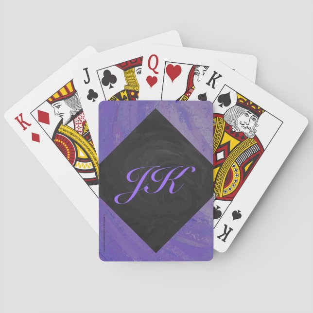 Blueberry Smear and Black Monogram Poker Cards (Back)