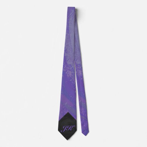 Blueberry Smear and Black Monogram Tie