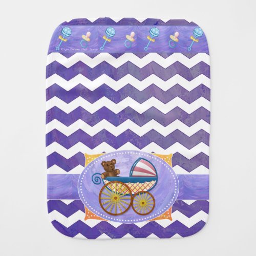 Blueberry Smear Baby Carriage Baby Burp Cloth