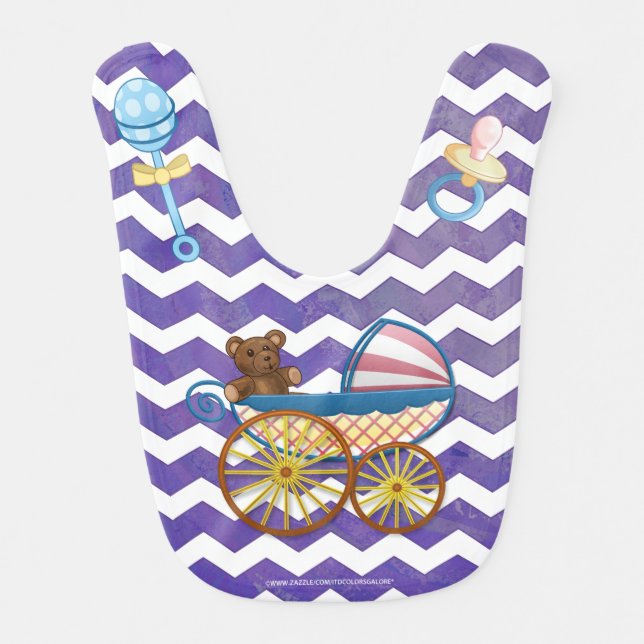 Blueberry Smear Baby Stuff Bib (Front)