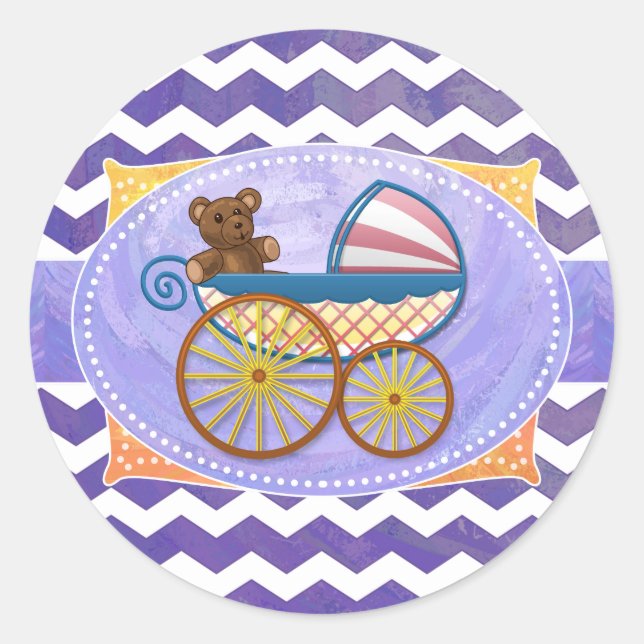 Blueberry Smear Baby Stuff Classic Round Sticker (Front)