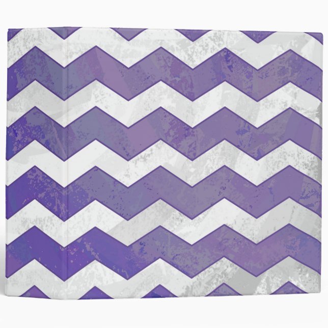 Blueberry Smear Chevron Pattern 3 Ring Binder (Front/Spine)