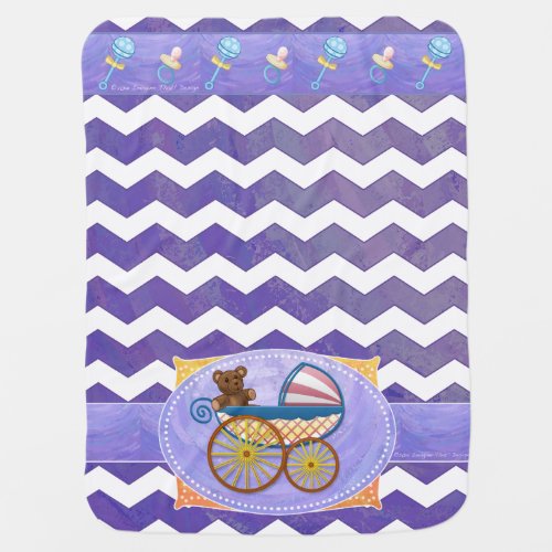 Blueberry Smear Chevron Pattern Baby Blanket