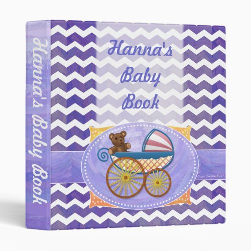 Blueberry Smear Chevron Pattern Baby Book Binder