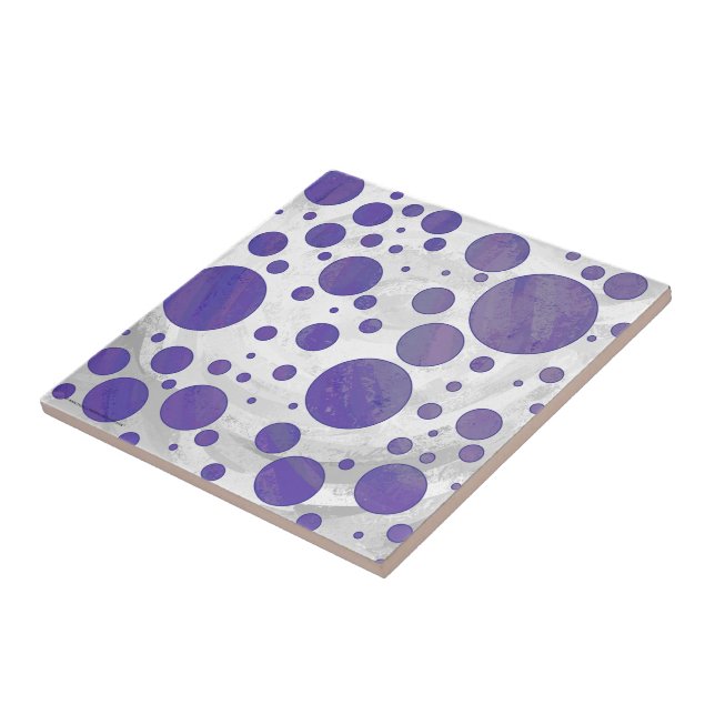 Blueberry Smear Polka Dot Ceramic Tile (Side)