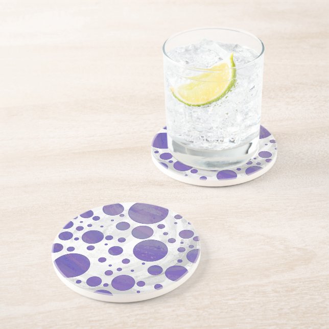 Blueberry Smear Polka Dot Drink Coaster (Side)