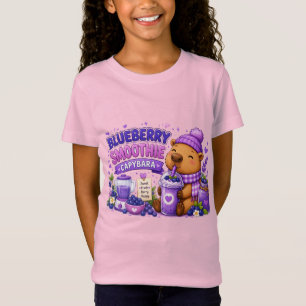 Blueberry Smoothie Capybara Cute Kawaii Capybara T-Shirt