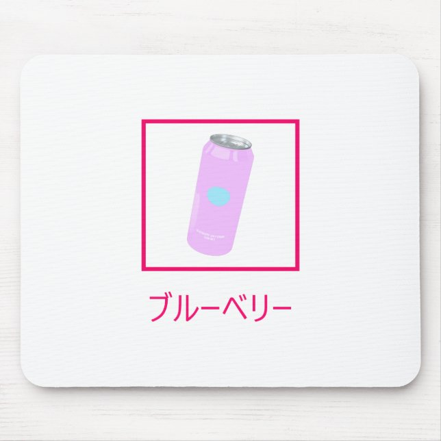 Blueberry Soda Soft Drink Vaporwave Aesthetic Mouse Pad (Front)
