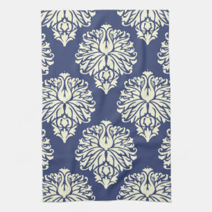 Blueberry Southern Cottage Damask Kitchen Towel