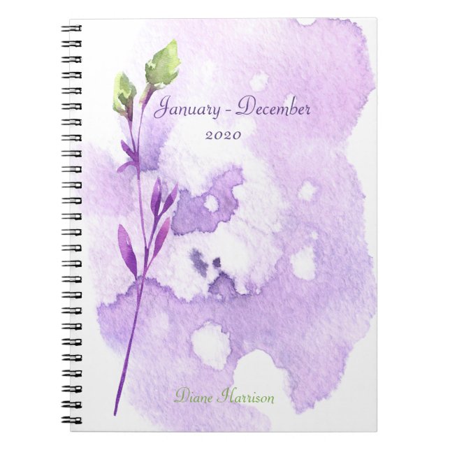 Blueberry Stem Watercolor Notebook (Front)