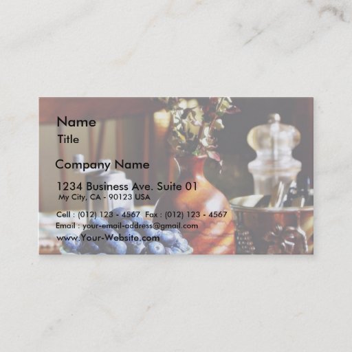 Customizable Blueberry Still Life Business Card