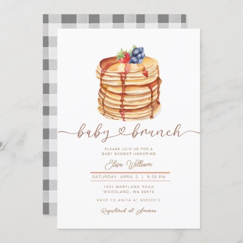 Blueberry Strawberry Baby Brunch Baby Shower  Invitation