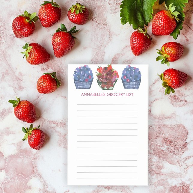 Blueberry Strawberry Baskets Grocery Shopping List Post-it Notes (Blueberry Strawberry Baskets Grocery Shopping List Post-it Notes
)