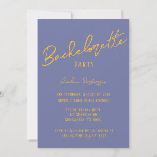 Blueberry Sunshine Typography Bachelorette Party Invitation