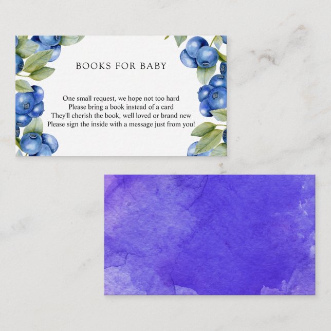 Blueberry | Sweet Baby Shower Enclosure Card (Front/Back)