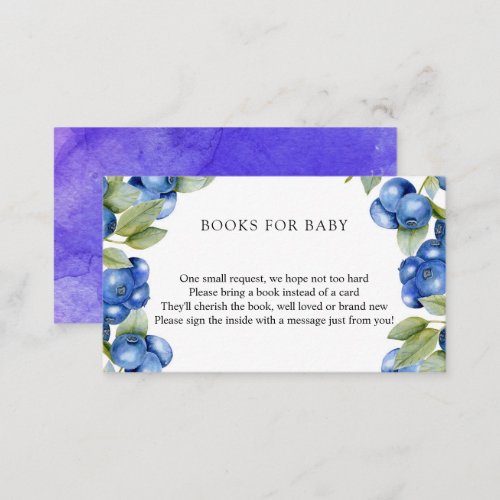 Blueberry  Sweet Baby Shower Enclosure Card