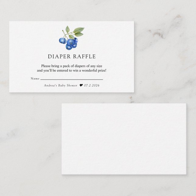 Blueberry | Sweet Baby Shower Enclosure Card (Front/Back)