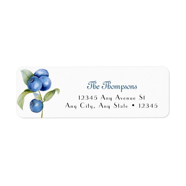 Blueberry | Sweet Baby Shower Return Address Label (Front)