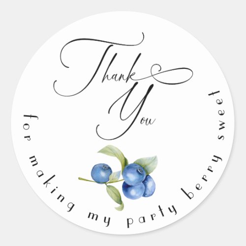 Blueberry sweet baby shower thank you stickers