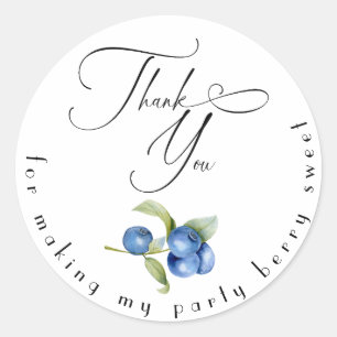 Blueberry sweet baby shower thank you stickers