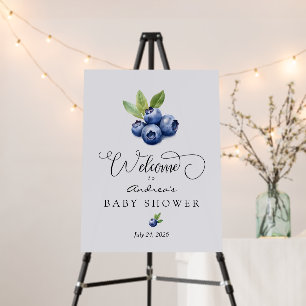 Blueberry Sweet Baby Shower Welcome Sign