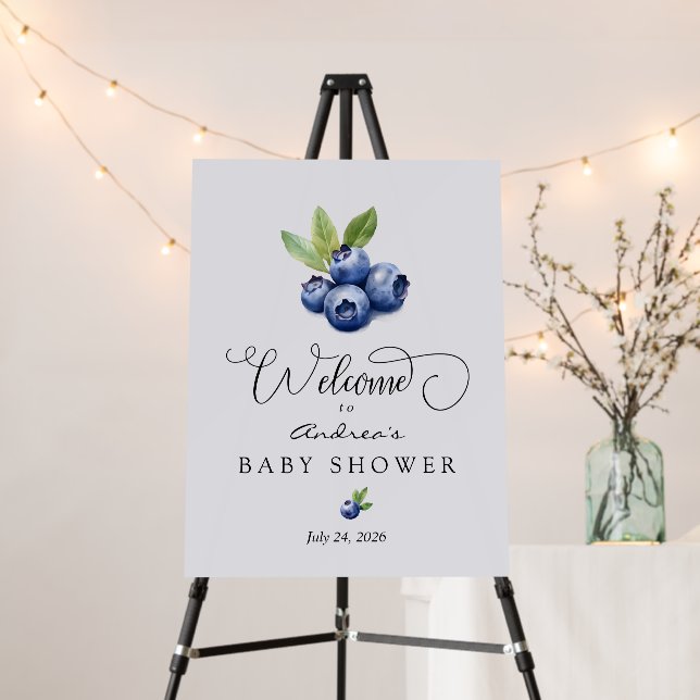Blueberry | Sweet Baby Shower Welcome Sign (In Situ (Stand))