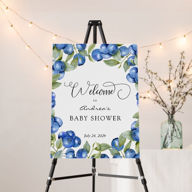 Blueberry | Sweet Baby Shower Welcome Sign (In Situ (Stand))