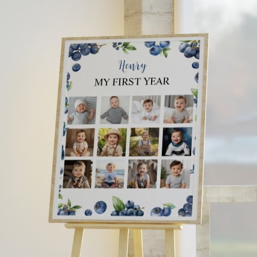 Blueberry Sweet First Year Photo Milestone Sign