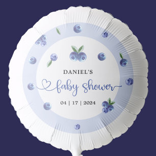 Blueberry Sweet Watercolor Boy Baby Shower Balloon
