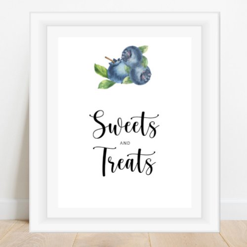 Blueberry _ sweets and treats baby shower poster