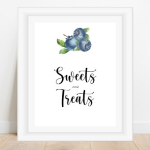 Blueberry - sweets and treats baby shower poster
